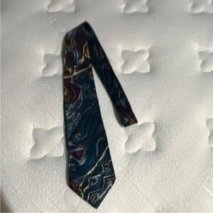 Italianissimo Designer Silk Tie Abstract Blue Purple Yellow Men's Woven Tie